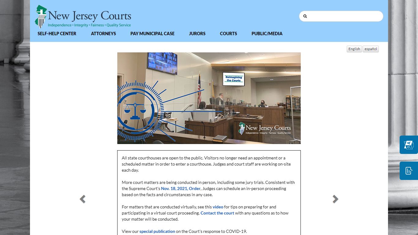 Public/Media Information - New Jersey Superior Court